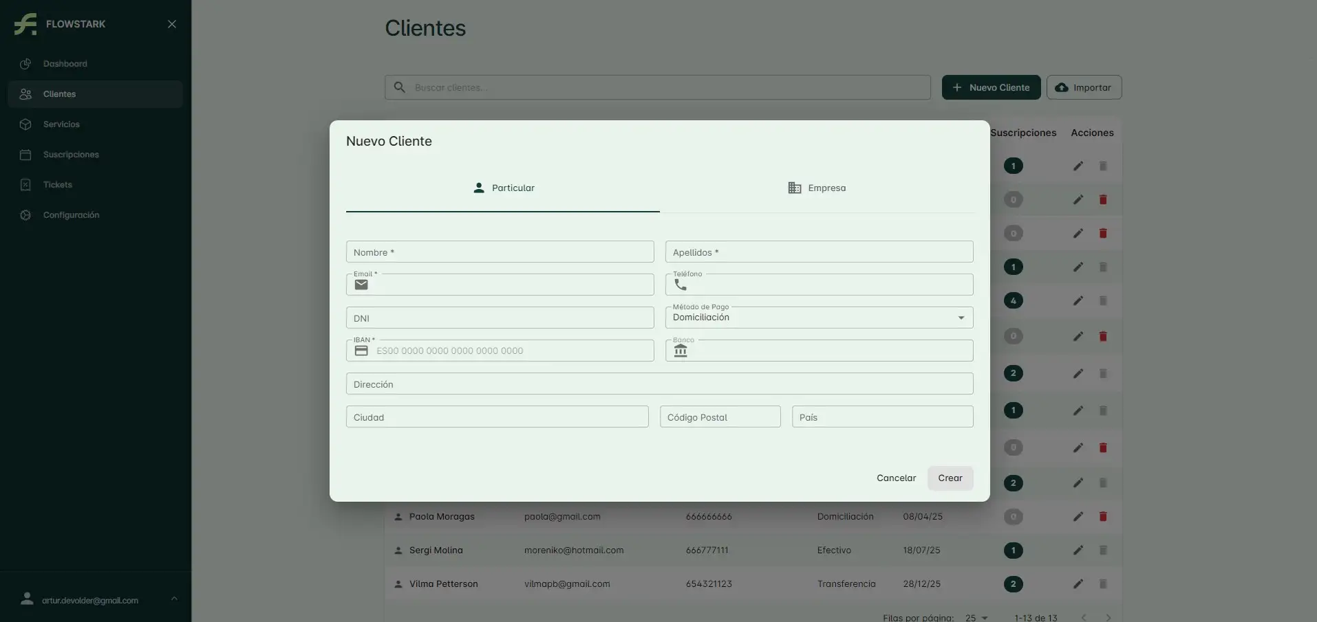 FLOWSTARK desktop screenshot